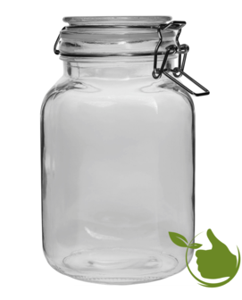 heden Bezet influenza Square 2 liter glass jar with clip closure - Sustainable lifestyle