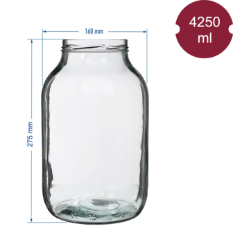 Glazen pot 4250 ml