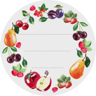 Zelfklevende Fruit labels rond 50mm - 20 st.