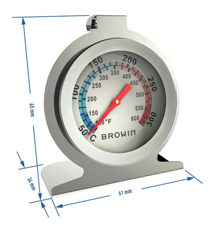 Oven thermometer (rond) 50 + 300 ° C