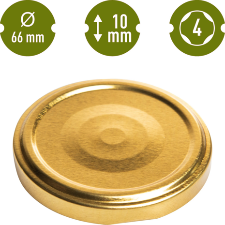 Twist-off lid 66 mm gold10 pcs