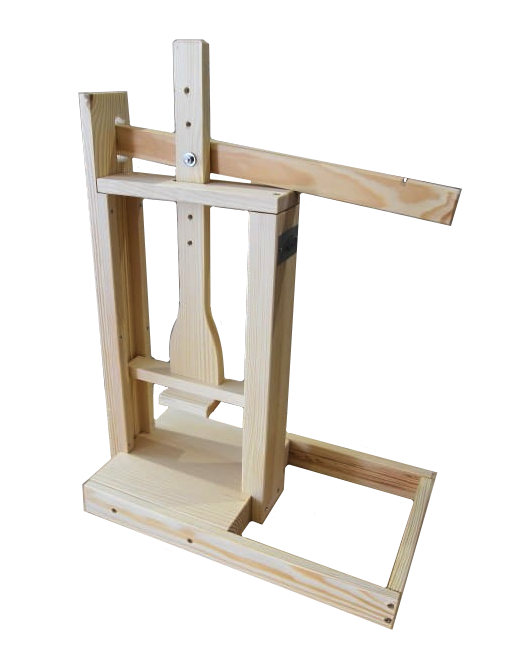 cheese press, Anonymous, approx. 1700, wood, metal, Without levers: 178 x  156.5 x 40cm 1780 x 1565 x 400mm, With levers, at maximum width: 178 x 264  x 40cm 1780 x 2640